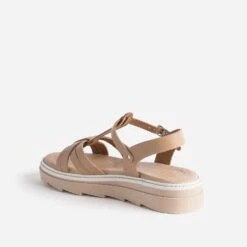 Sandale Compensée BUGGY Beige Rosé En Cuir -Caprices Chaussures Boutique WWWERM 10163830097 3