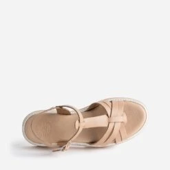 Sandale Compensée BUGGY Beige Rosé En Cuir -Caprices Chaussures Boutique WWWERM 10163830097 4