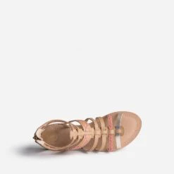 Sandale Spartiate BUGGY Beige En Cuir Broderies Raphia -Caprices Chaussures Boutique WWWERM 10163830098 4