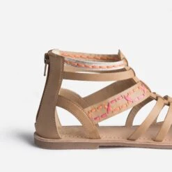 Sandale Spartiate BUGGY Beige En Cuir Broderies Raphia -Caprices Chaussures Boutique WWWERM 10163830098 5