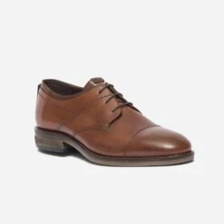 Derby Cognac En Cuir à Double Col -Caprices Chaussures Boutique WWWERM 10271350090 1