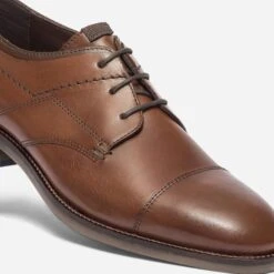 Derby Cognac En Cuir à Double Col -Caprices Chaussures Boutique WWWERM 10271350090 5
