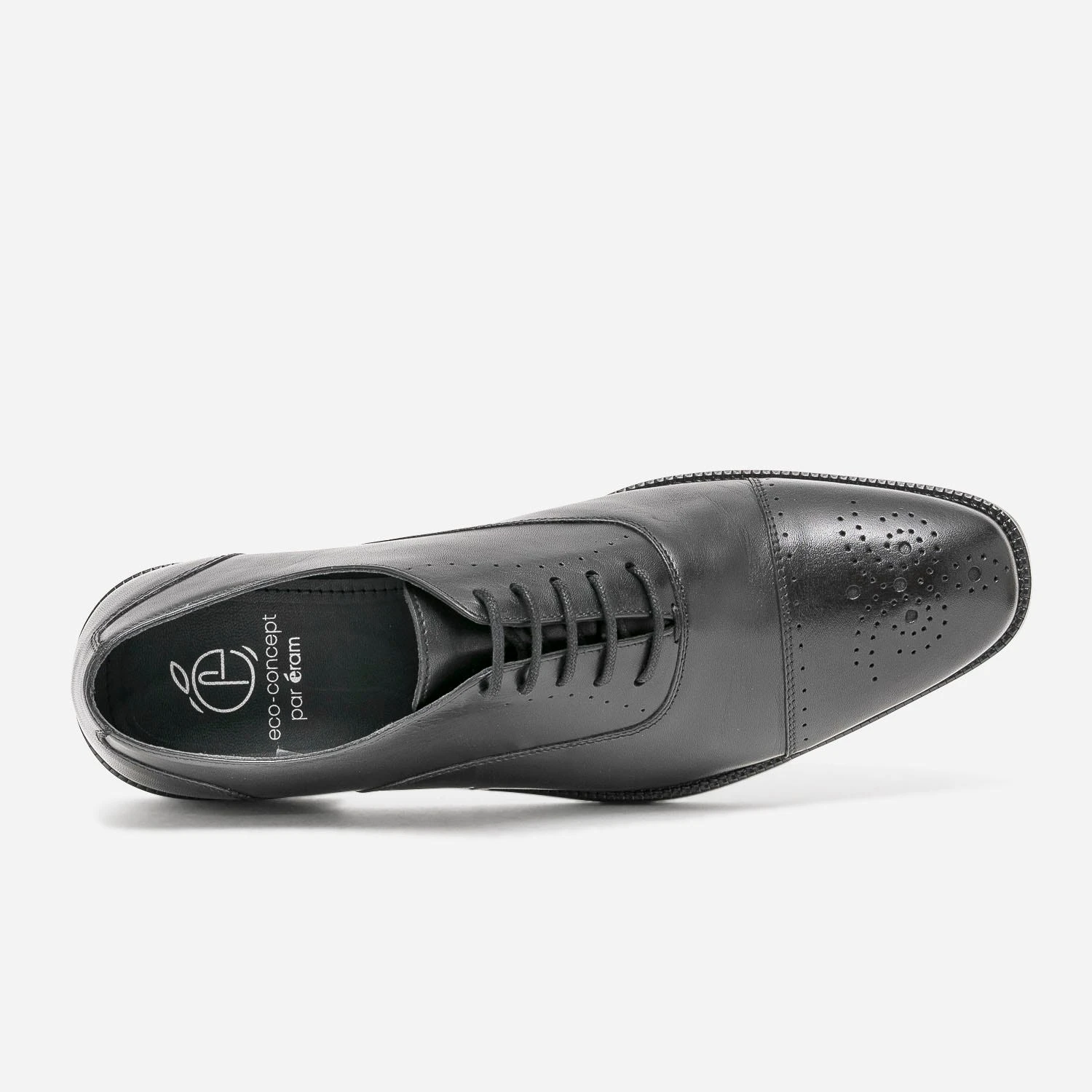 Richelieu Noir éco-conçu En Cuir Perforé 8 Richelieu Noir éco-conçu En Cuir Perforé – Image 6