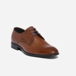 Derby Cognac En Cuir à Lacet Bleu -Caprices Chaussures Boutique WWWERM 10271350501 1