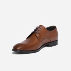 Derby Cognac En Cuir à Lacet Bleu -Caprices Chaussures Boutique WWWERM 10271350501 2