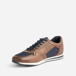Tennis REDSKINS Marron Et Marine En Cuir Et Mesh -Caprices Chaussures Boutique WWWERM 10271390031 2