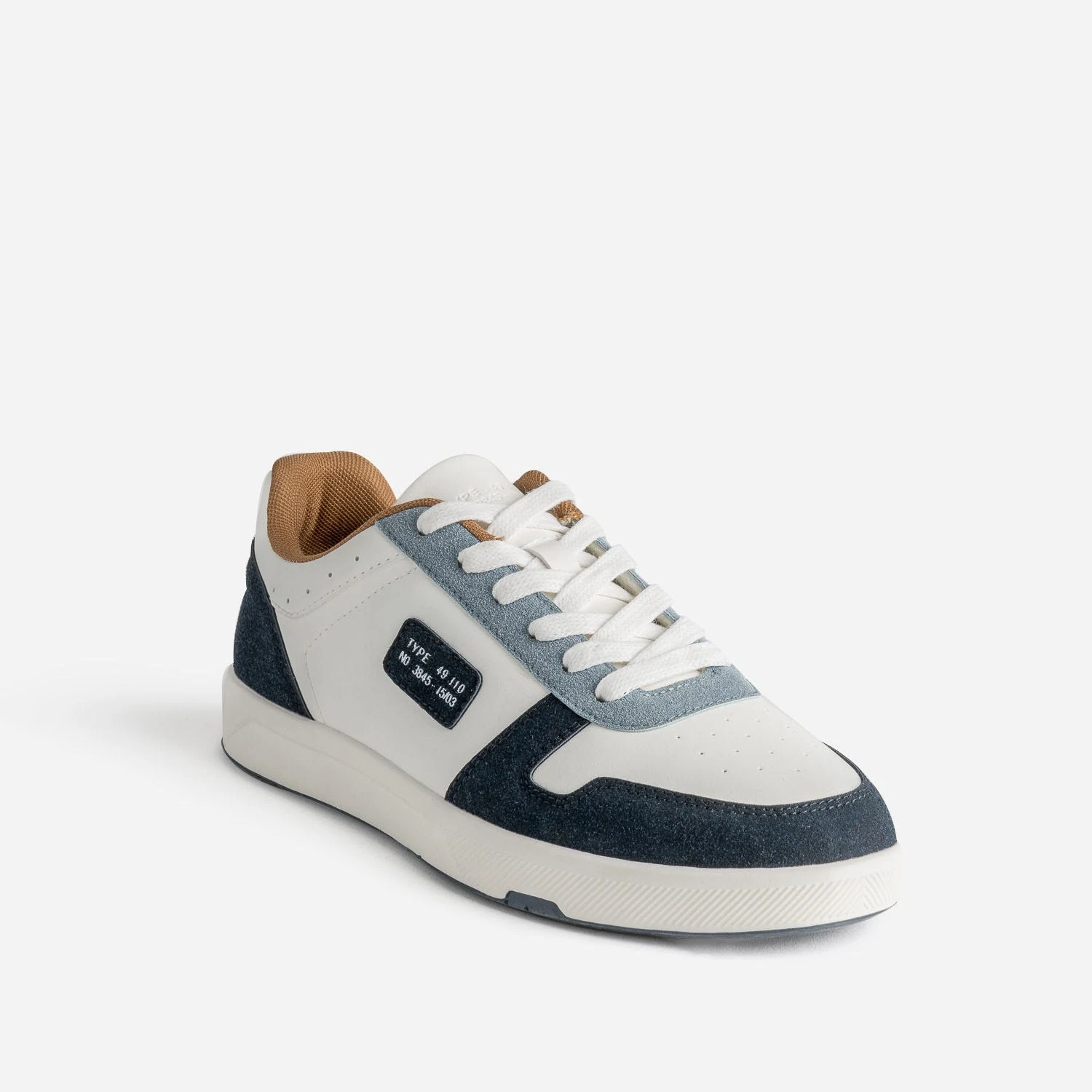 Tennis Blanche, Marine, Bleu Et Camel 4 Tennis Blanche, Marine, Bleu Et Camel – Image 2