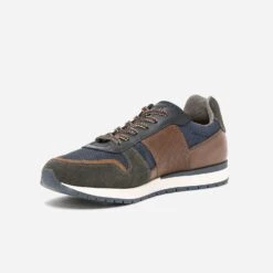 Tennis REDSKINS Bleu Marine, Gris, Marron Mix Matières -Caprices Chaussures Boutique WWWERM 10271390603 2