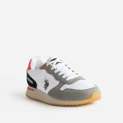 Tennis U.S. POLO ASSN. Blanc, Gris Et Rouge Fluo -Caprices Chaussures Boutique WWWERM 10271390638 1