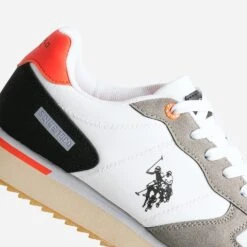 Tennis U.S. POLO ASSN. Blanc, Gris Et Rouge Fluo -Caprices Chaussures Boutique WWWERM 10271390638 5