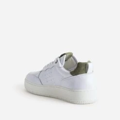 Tennis Blanche En Cuir Détails Kaki -Caprices Chaussures Boutique WWWERM 10271390651 3