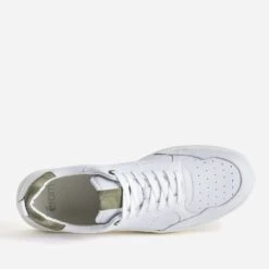 Tennis Blanche En Cuir Détails Kaki -Caprices Chaussures Boutique WWWERM 10271390651 4