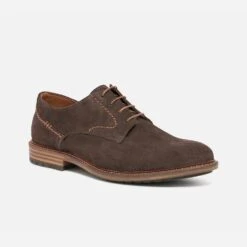 Derby Marron En Cuir Velours éco-conçu -Caprices Chaussures Boutique WWWERM 10271400096 1