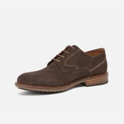 Derby Marron En Cuir Velours éco-conçu -Caprices Chaussures Boutique WWWERM 10271400096 2