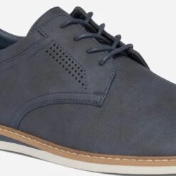 Derby Bleu Marine En Cuir Perforé -Caprices Chaussures Boutique WWWERM 10271400370 5