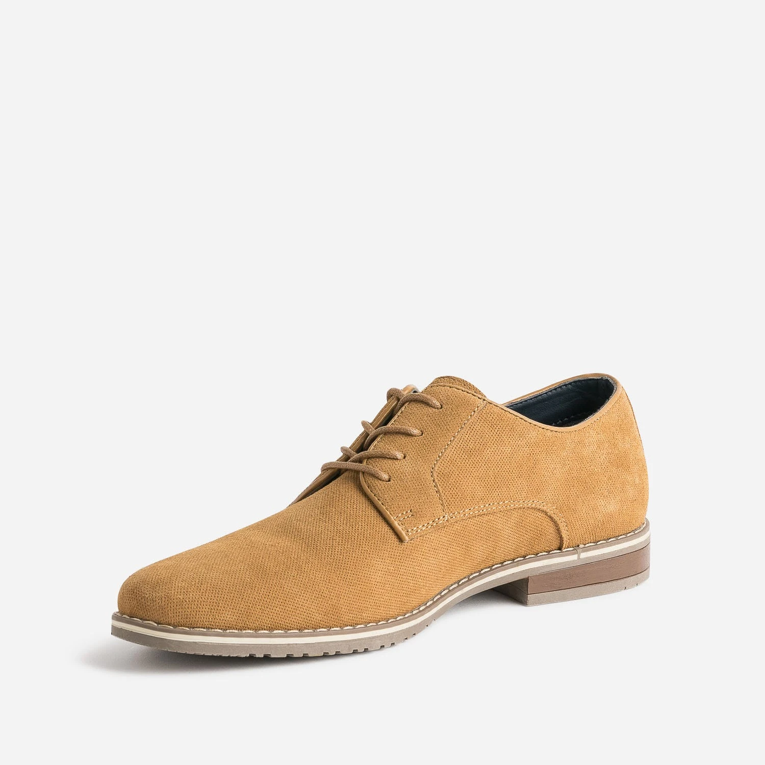Derby Camel En Cuir Velours Embossé 5 Derby Camel En Cuir Velours Embossé – Image 3