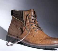 Boots à Lacet Cognac Avec Zip -Caprices Chaussures Boutique WWWERM 10272040159 6