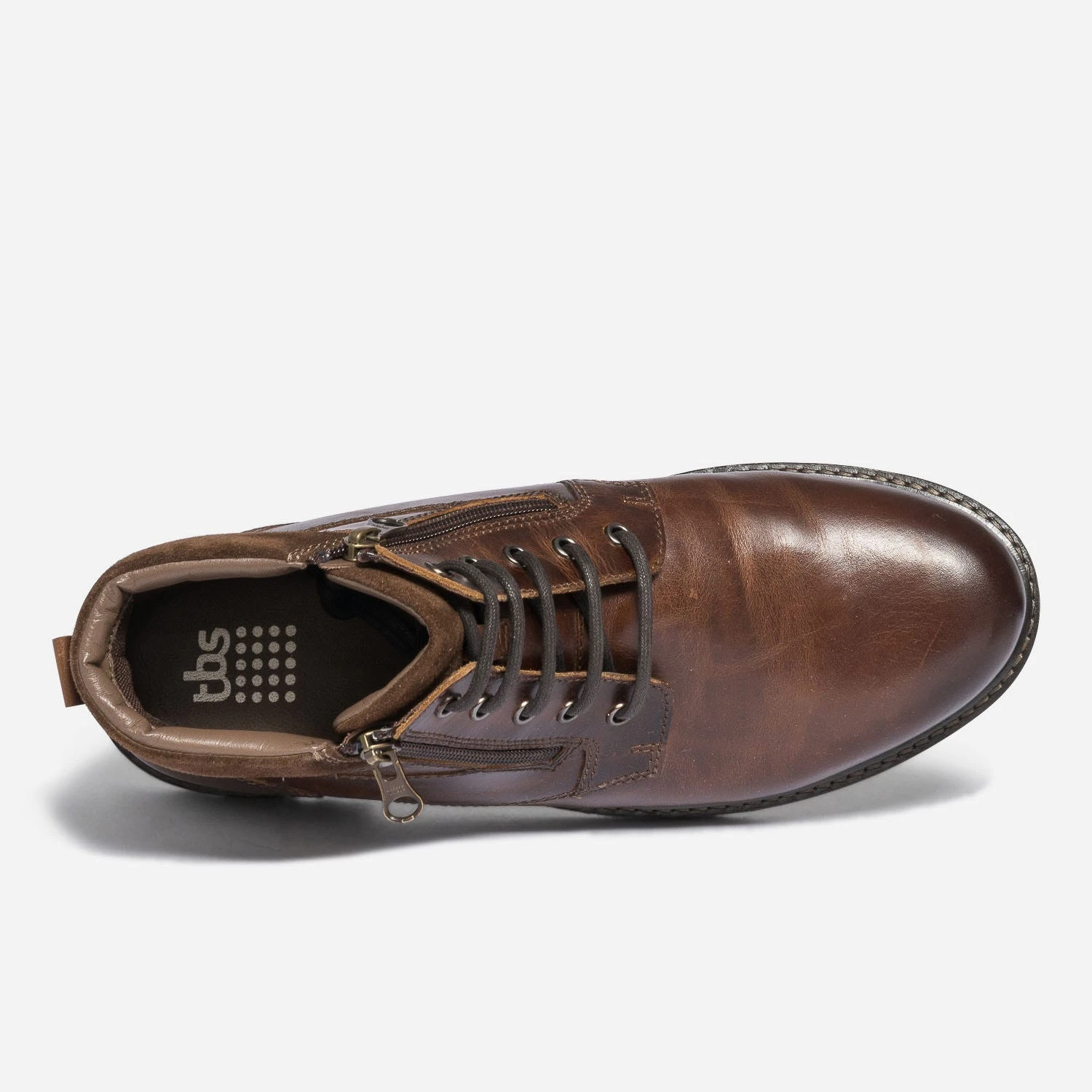 Boots à Lacet TBS Marron Foncé En Cuir 7 Boots à Lacet TBS Marron Foncé En Cuir – Image 5