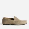 Mocassin Taupe En Cuir Velours