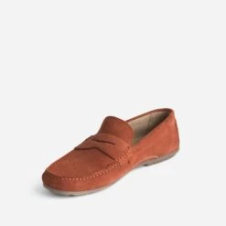 Mocassin Rouge Orangé éco-conçu En Cuir Velours -Caprices Chaussures Boutique WWWERM 10272580135 2