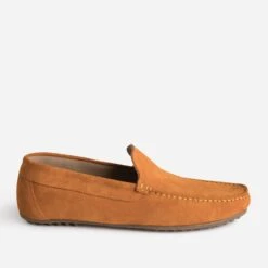 Mocassin Orange éco-conçu En Cuir Velours
