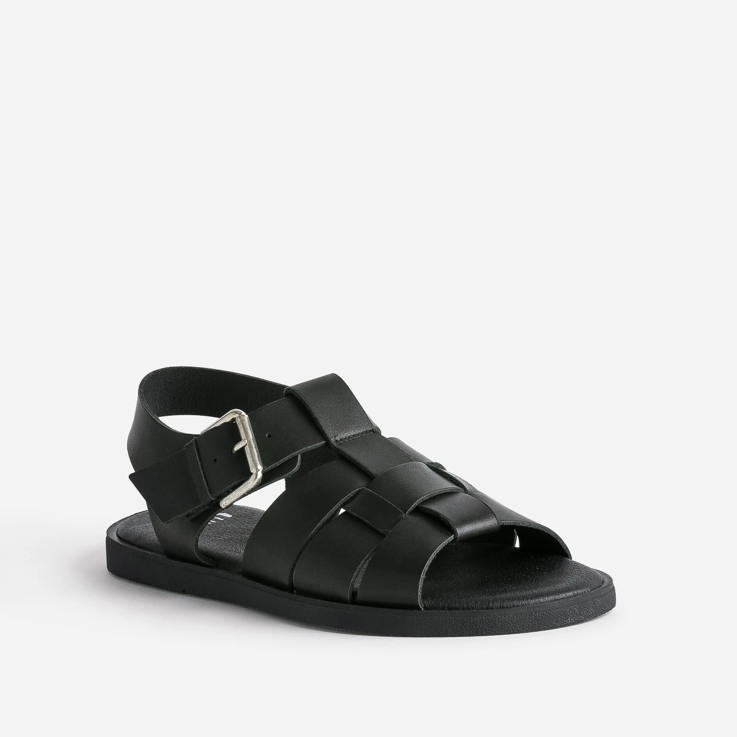 Sandale Noire En Cuir 4 Sandale Noire En Cuir – Image 2