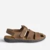 Sandale Fermée Marron En Cuir