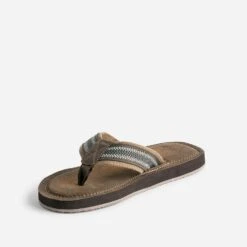 Tong Marron Avec Brides Textile Brodées -Caprices Chaussures Boutique WWWERM 10272780001 2