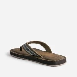 Tong Marron Avec Brides Textile Brodées -Caprices Chaussures Boutique WWWERM 10272780001 3