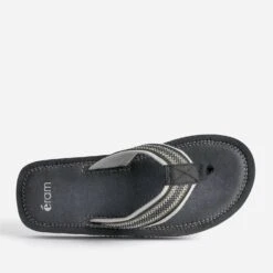 Tong Noire Avec Brides Textile Brodées 11 Tong Noire Avec Brides Textile Brodées -Caprices Chaussures Boutique WWWERM 10272780003 4