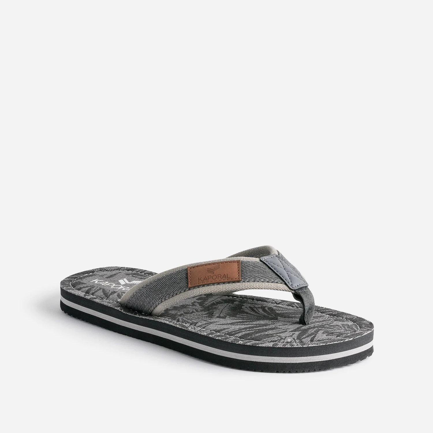 Tong KAPORAL Noire à Semelle Imprimée 4 Tong KAPORAL Noire à Semelle Imprimée – Image 2