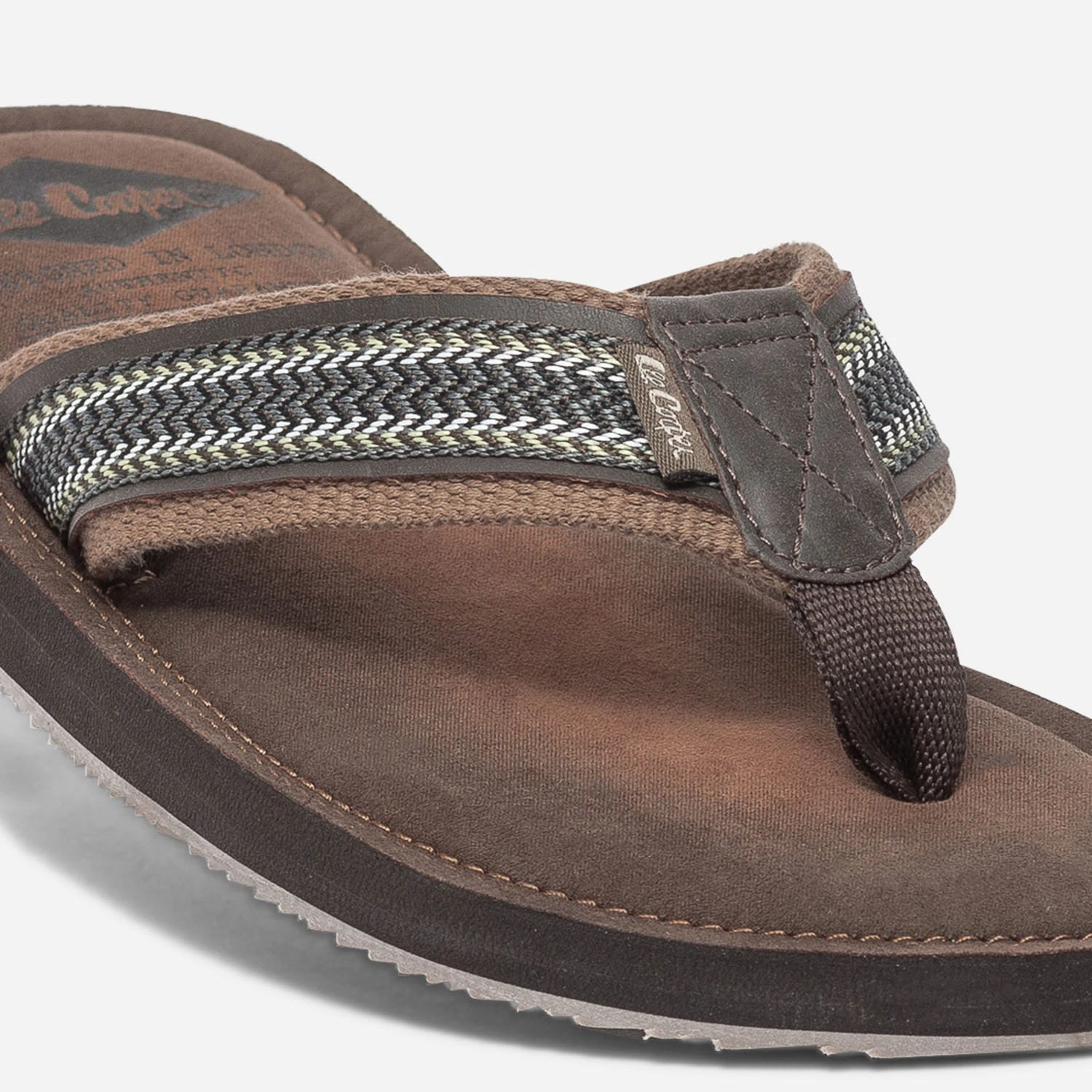 Tong LEE COOPER Marron Avec Galons Chevrons 7 Tong LEE COOPER Marron Avec Galons Chevrons – Image 5