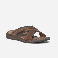 Mule Marron Et Marine Bi Matière -Caprices Chaussures Boutique WWWERM 10272780129 1