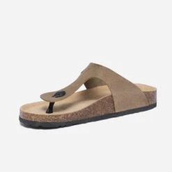 Mule-tong Anatomique Taupe En Cuir -Caprices Chaussures Boutique WWWERM 10272780159 2