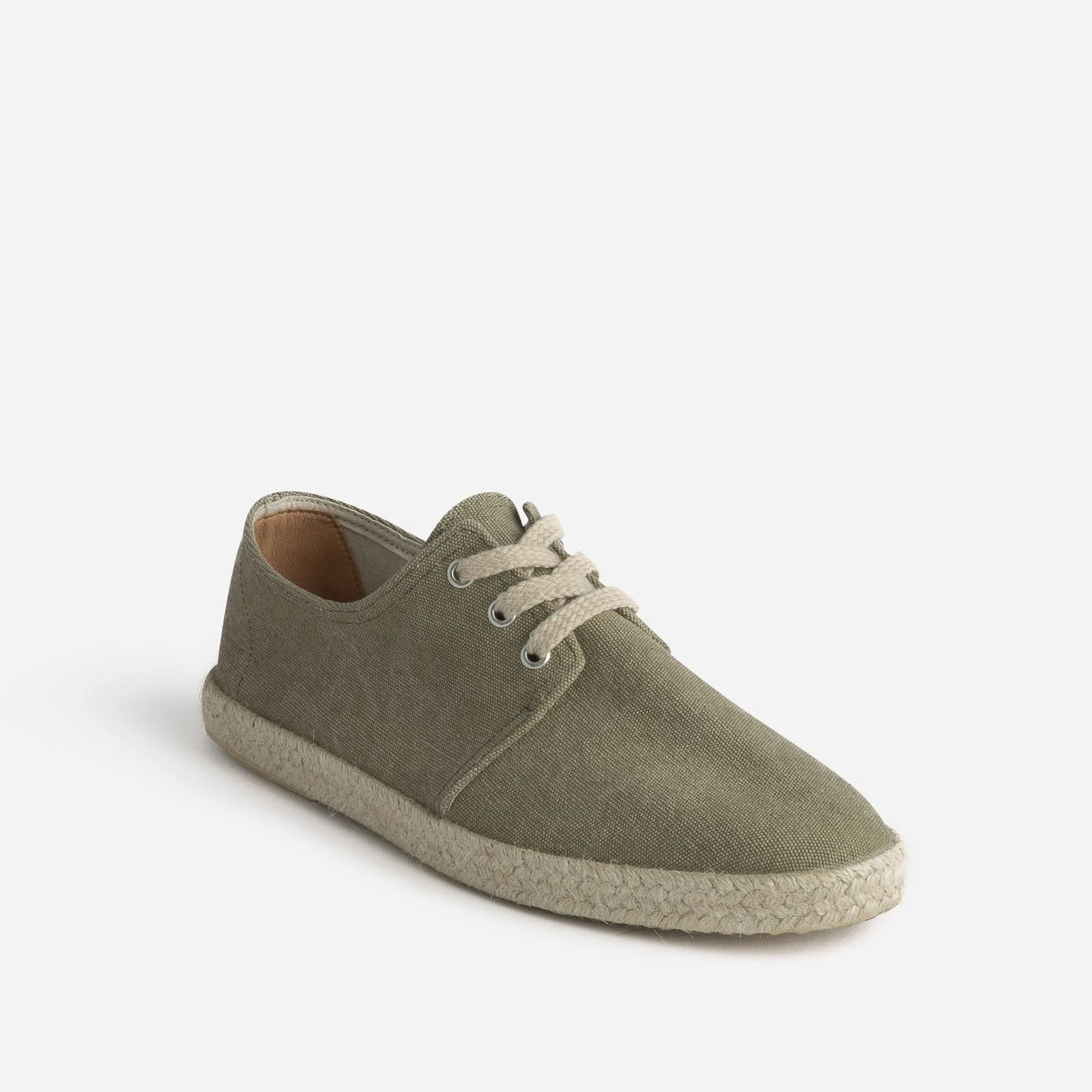 Espadrille Kaki En Toile à Lacet 4 Espadrille Kaki En Toile à Lacet – Image 2