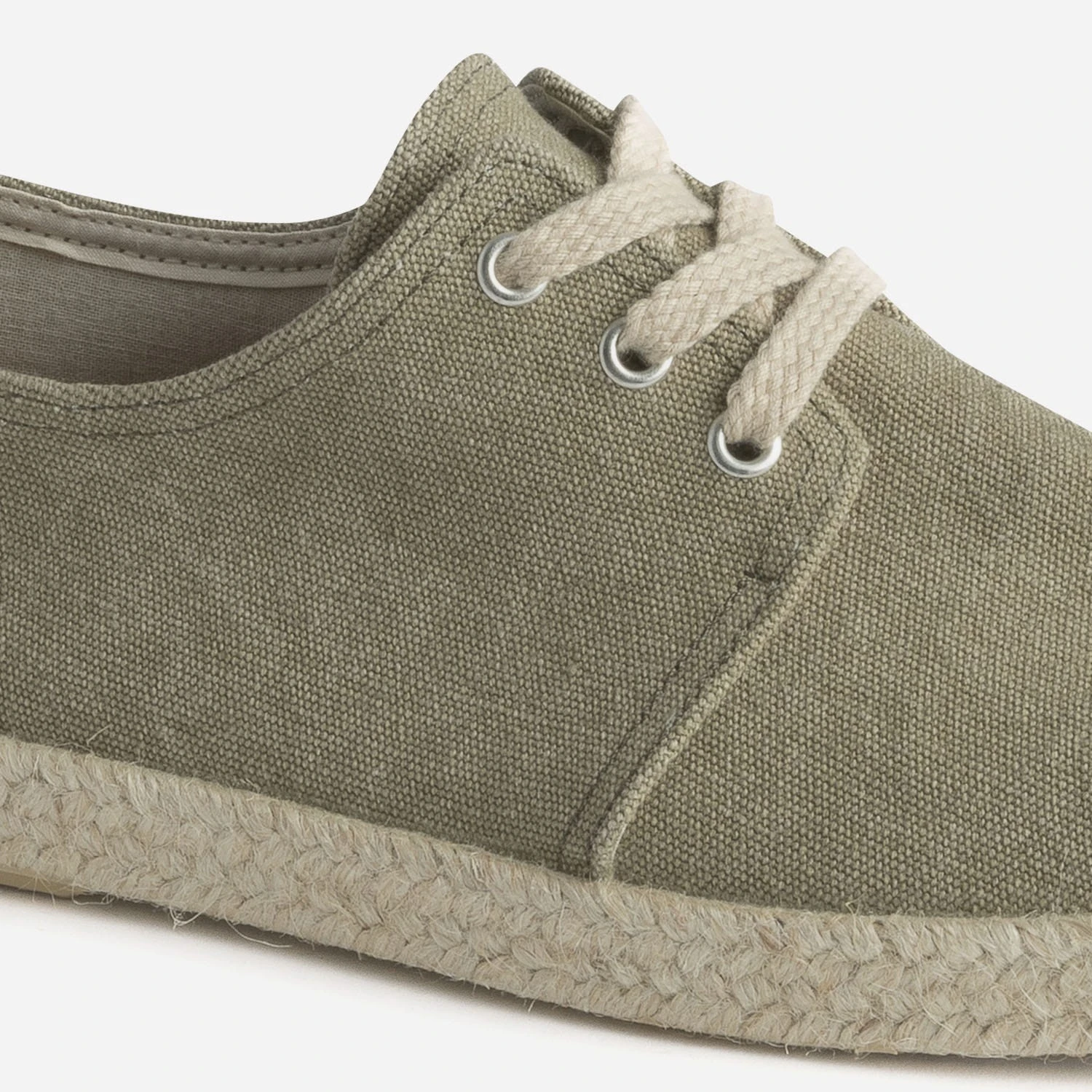 Espadrille Kaki En Toile à Lacet 8 Espadrille Kaki En Toile à Lacet – Image 6