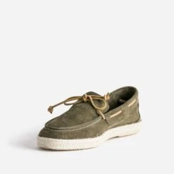 Mocassin-bateau Kaki En Cuir Velours -Caprices Chaussures Boutique WWWERM 10278500052 2