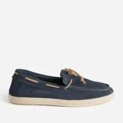 Mocassin-bateau Marine En Cuir Velours