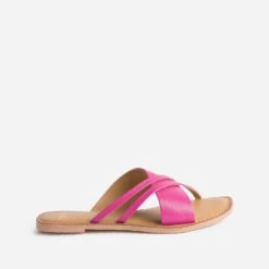 Mule TEXTO Rose En Cuir à Brides Fantaisie