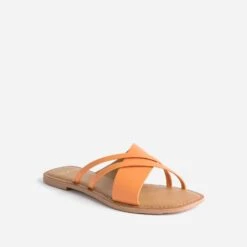 Mule TEXTO Orange En Cuir à Brides Fantaisie -Caprices Chaussures Boutique WWWERM 10382780007 1