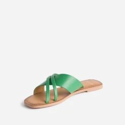 Mule TEXTO Verte En Cuir à Brides Fantaisie -Caprices Chaussures Boutique WWWERM 10382780008 2