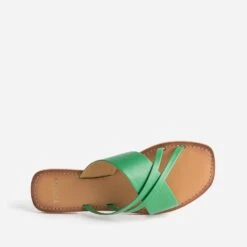 Mule TEXTO Verte En Cuir à Brides Fantaisie -Caprices Chaussures Boutique WWWERM 10382780008 4