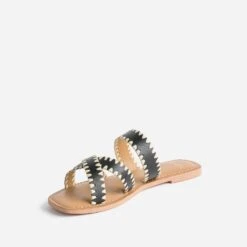 Mule TEXTO Noire En Cuir -Caprices Chaussures Boutique WWWERM 10382780010 2