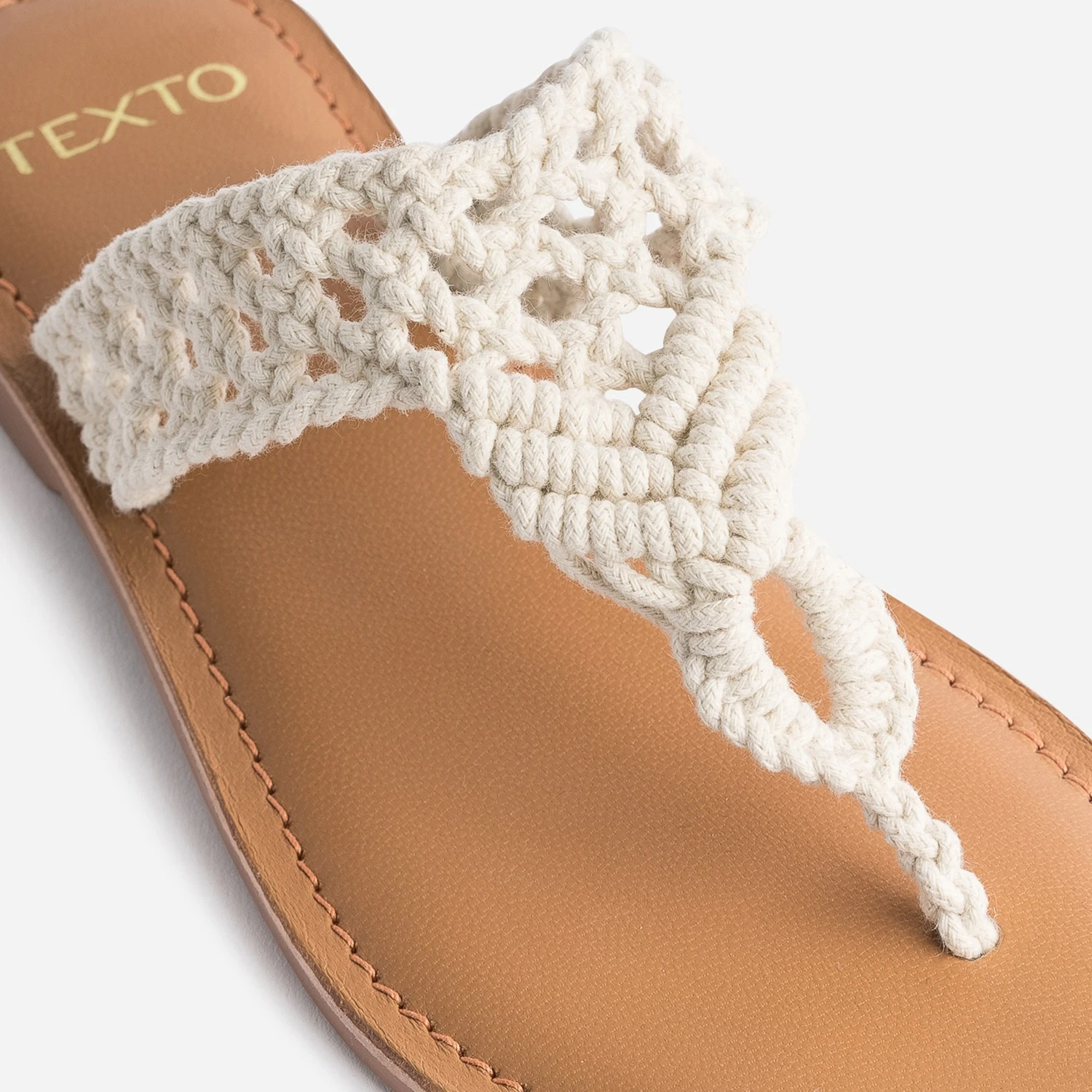 Mule-tong TEXTO Beige En Macramé 8 Mule-tong TEXTO Beige En Macramé – Image 6