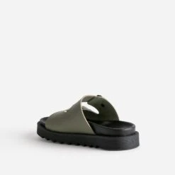 Mule TEXTO Kaki En Cuir à Semelle épaisse -Caprices Chaussures Boutique WWWERM 10382780021 3