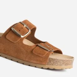Mule Anatomique Camel Cuir Velours à Plateforme -Caprices Chaussures Boutique WWWERM 10382780041 5