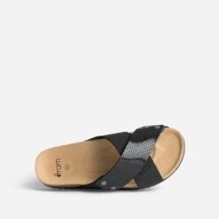 Mule Anatomique Noire En Cuir Velours -Caprices Chaussures Boutique WWWERM 10382780050 4