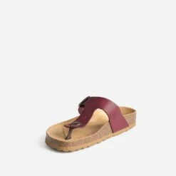 Tong Anatomique Prune En Cuir -Caprices Chaussures Boutique WWWERM 10382780054 2