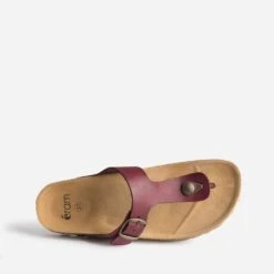 Tong Anatomique Prune En Cuir -Caprices Chaussures Boutique WWWERM 10382780054 4