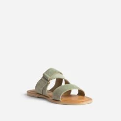 Mule Kaki En Cuir Velours 10 Mule Kaki En Cuir Velours -Caprices Chaussures Boutique WWWERM 10382780057 1